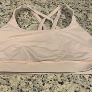 Lululemon Energy Bra, sz 10, Minty Pink, fair cond